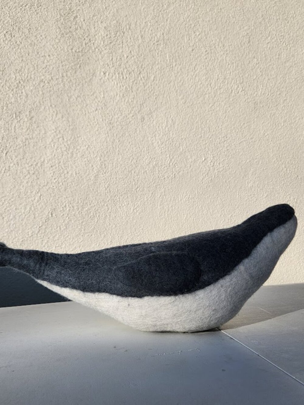 Pottery Barn Wally the Whale Pillow 22"x9" Felt Animal Decor Plush Beach Nautica - Picture 4 of 8